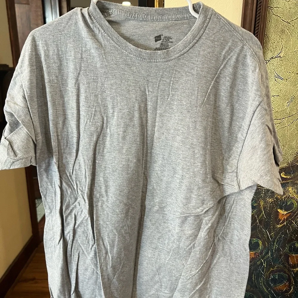 Lot of 3 Hanes Light Gray Men's Short Sleeve Tee